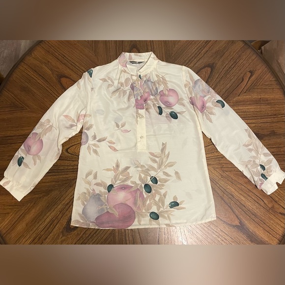 60's Iconic Dark and Light Blue Patterned Blouse by  Alex Colman main image 0